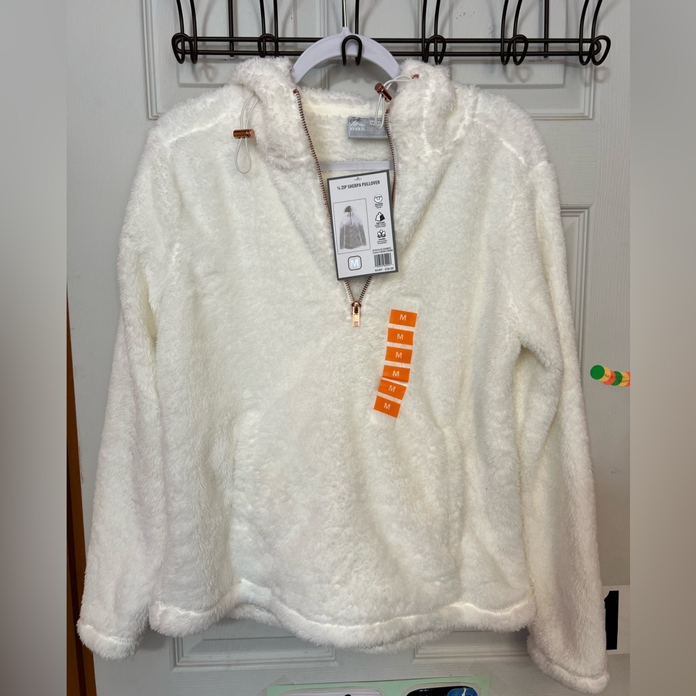 RBX quarter zip fuzzy sweater sherpa sweatshirt
